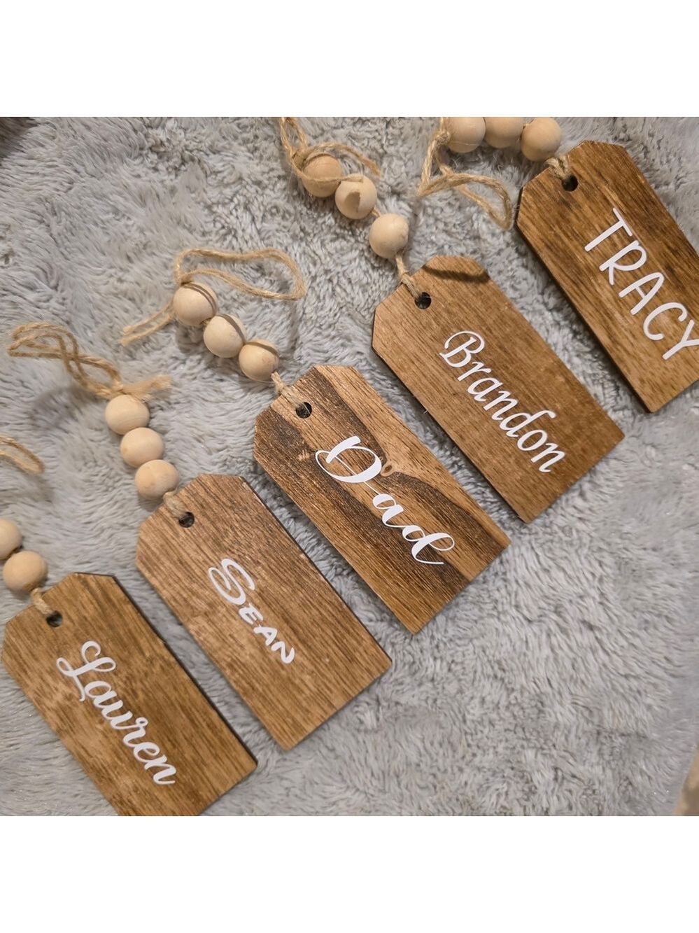 Personalized Wooden Holiday Ornaments Gift Tag Stocking Tag